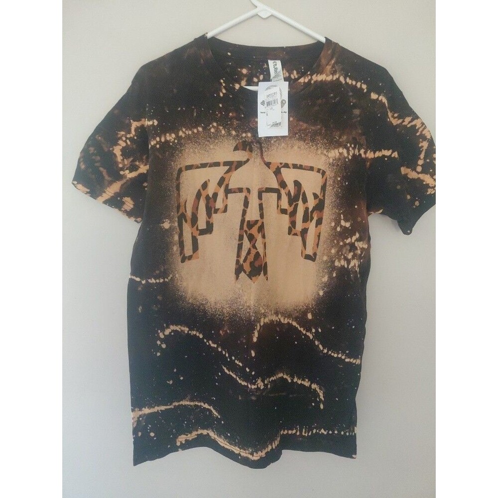 Nwt Cavenders Keopard Thunderbird Bleach Tie Dye Med Shirt